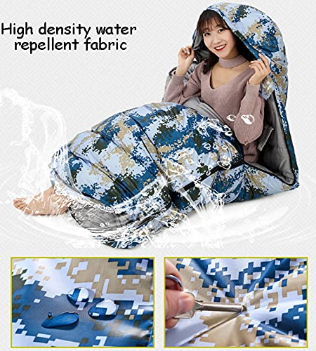 Saco De Dormir,Saco De Dormir Para Adultos Camuflaje Al Aire Libre Saco De Dormir Para Acampar Otoño E Invierno Grueso Blanco Plumón De Ganso Saco De Dormir,Para Acampar,E,1500g