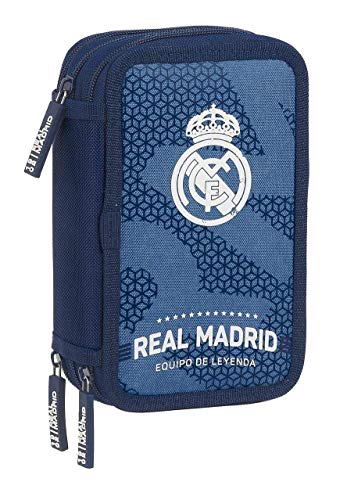 Safta 412124057 Plumier triple estuche con 41 piezas Real Madrid CF, Azul