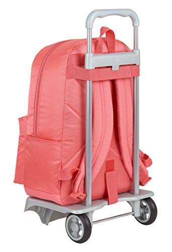 Safta 612000160 Mochila Escolar Grande con Carro 905 de Munich Coral, 300x140x460mm