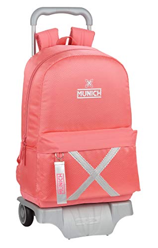 Safta 612000160 Mochila Escolar Grande con Carro 905 de Munich Coral, 300x140x460mm