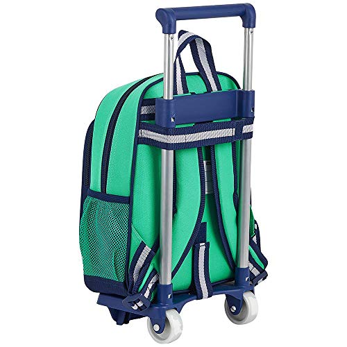 safta 612057020 Mochila pequeña Ruedas, Carro, Trolley Real Madrid CF, Verde