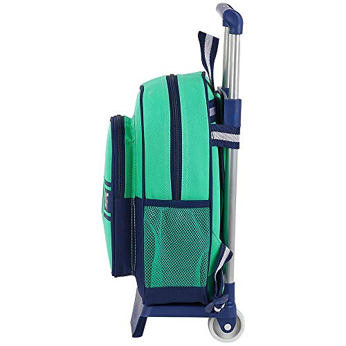 safta 612057020 Mochila pequeña Ruedas, Carro, Trolley Real Madrid CF, Verde