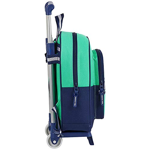 safta 612057020 Mochila pequeña Ruedas, Carro, Trolley Real Madrid CF, Verde