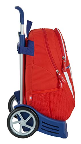 Safta 612058860 Mochila con carro ruedas Evolution, Trolley Atlético de Madrid