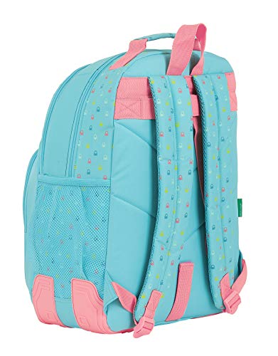 Safta 612075773 Mochila doble con cantoneras adaptable a carro Benetton