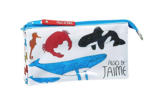 safta 812005744 Estuche portatodo Triple Escolar Algo de Jaime, Blanco