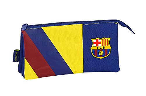 safta 812025744 Estuche portatodo Triple Escolar FC Barcelona, Multicolor