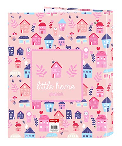 safta Carpeta con Folios 4 Anillas de Glowlab Welcome Home, 265x330mm (512133067)