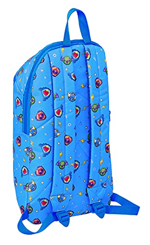 Safta Mini Mochila Uso Diario de Superthings Serie 7, 220x100x390 mm, Azul/Multicolor (M821)