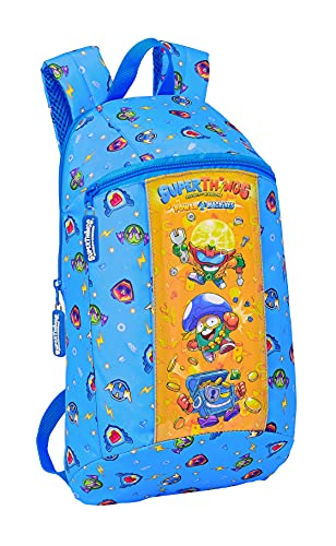 Safta Mini Mochila Uso Diario de Superthings Serie 7, 220x100x390 mm, Azul/Multicolor (M821)