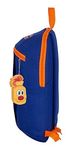 Safta Mini Mochila Uso Diario de Valencia Basket, 220x100x390mm, azul/naranja