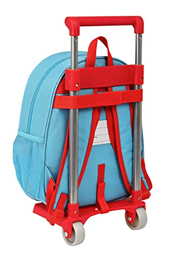 Safta Mochila con Diseño 3D y Carro 705 de Dumbo, 270x100x320 mm, Azul Claro/Rojo