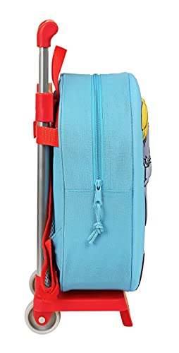 Safta Mochila con Diseño 3D y Carro 705 de Dumbo, 270x100x320 mm, Azul Claro/Rojo