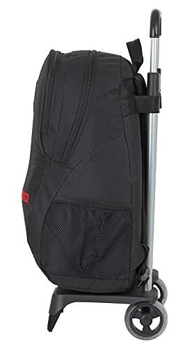 Safta Mochila Escolar con Carro de Atlético de Madrid Corporativa, 330x150x430 mm, Negro