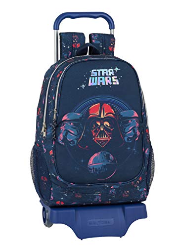 Safta Mochila Escolar con Carro de Star Wars, 330x150x430mm, Multicolor