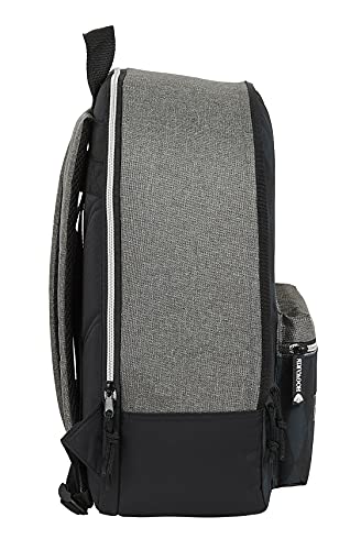 Safta Mochila Escolar de Harry Potter Hogwarts Adaptable a Carro, 320x140x430 mm, Negro/Gris