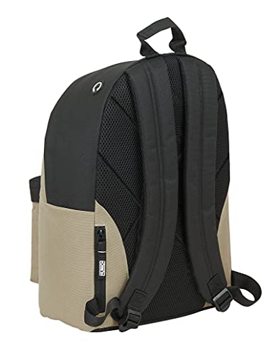 Safta Mochila Juvenil para Portátil 14.1" de Munich Sapporo, 310x160x410 mm, Beige/Negro