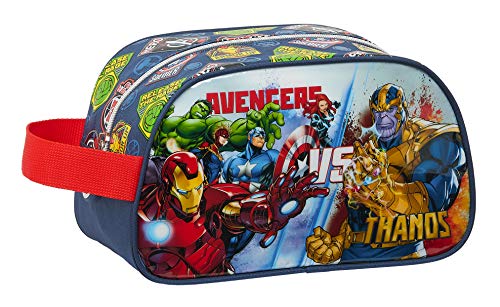 Safta Neceser Escolar Infantil Mediano con Asa de Avengers Heroes Vs Thanos, 260x120x150mm, azul marino/multicolor, m (M248)