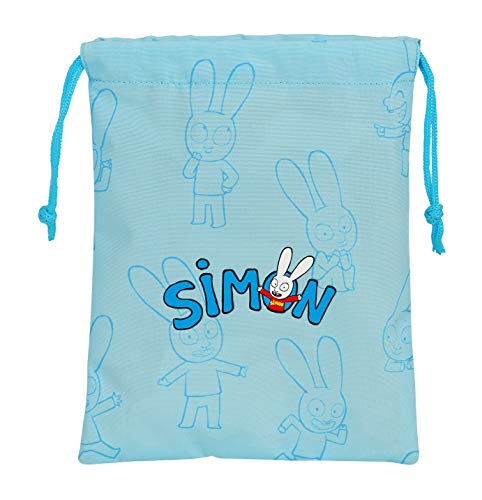 Safta Saquito Merienda Lunch Bag de Simon, 200x250mm, Azul Claro