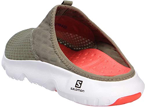 Salomon Reelax Slide 5.0 Hombre Zapatos de recuperación, Verde (Deep Lichen Green/White/Cherry Tomato), 48 EU