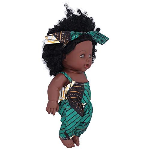 SALUTUYA Black Baby Girl Doll Reborn Baby Doll Realista Reborn Doll Girl with Head Band Muñecas Cómoda Reborn Girl Doll Vinilo Baby Doll para bebé(Q12.042 Dark Green Vine)