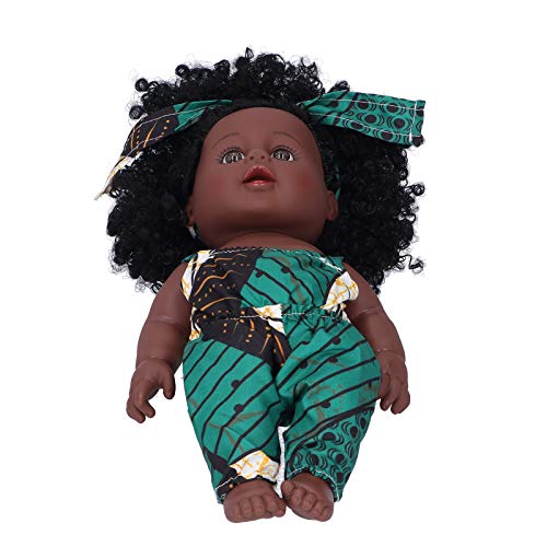 SALUTUYA Black Baby Girl Doll Reborn Baby Doll Realista Reborn Doll Girl with Head Band Muñecas Cómoda Reborn Girl Doll Vinilo Baby Doll para bebé(Q12.042 Dark Green Vine)