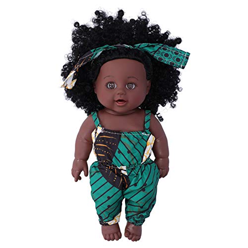 SALUTUYA Black Baby Girl Doll Reborn Baby Doll Realista Reborn Doll Girl with Head Band Muñecas Cómoda Reborn Girl Doll Vinilo Baby Doll para bebé(Q12.042 Dark Green Vine)