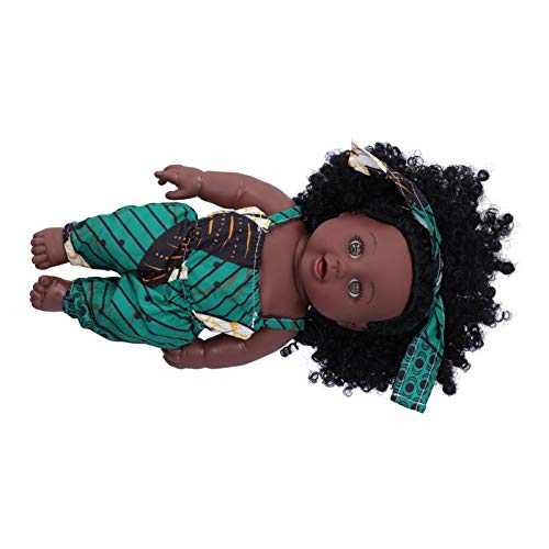 SALUTUYA Black Baby Girl Doll Reborn Baby Doll Realista Reborn Doll Girl with Head Band Muñecas Cómoda Reborn Girl Doll Vinilo Baby Doll para bebé(Q12.042 Dark Green Vine)