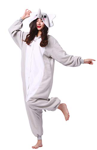 SAMGU Adultos Animal Pijamas Cosplay Animales de Vestuario Ropa de Dormir Halloween y Carnaval Disfraces Elefante Gris L