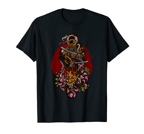 Samurai japonés, Demonio Oni, serpiente, espada katana Camiseta