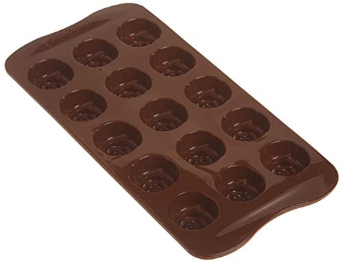 SCG13 Molde de Silicona para el Chocolate con 15 cavidades con Forma de Rosas, Color marrón