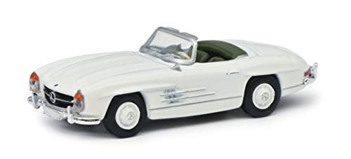 Schuco Modelo de Coche 452639400 MB, Blanco Mercedes Benz 300SL Roadster, Escala 1:87