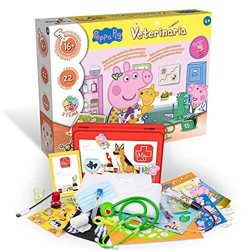 SCIENCE FOR YOU- Juego Pig Veterinaria ¡Ayuda A Peppa A Mantener SANOS A LOS Animales con 16 Actividades, Multicolor (80002989)