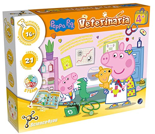 SCIENCE FOR YOU- Juego Pig Veterinaria ¡Ayuda A Peppa A Mantener SANOS A LOS Animales con 16 Actividades, Multicolor (80002989)