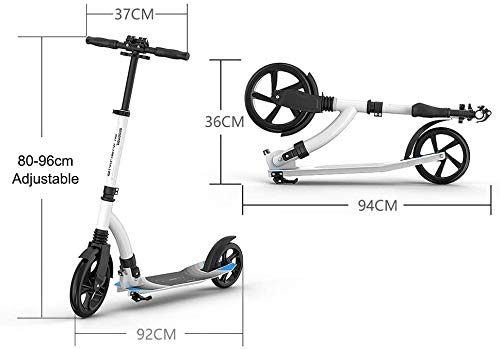 Scooters Yablas de Scooter Kick Adultos Scooter con Ruedas Grandes Plegables Cercanías Regalos de cumpleaños de suspensión for Las Mujeres/Hombres/Adolescentes/Niños Apoyo for no 100kg eléct