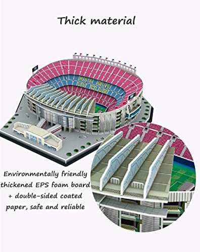 SCYDAO Estadio Camp NOU 3D Rompecabezas para niños para niños, Rompecabezas Diario Europa y América Fútbol Modelo de fútbol Barcelona Real Madrid Mundo Copa Mundial, Regalos para Niños,Camp NOU