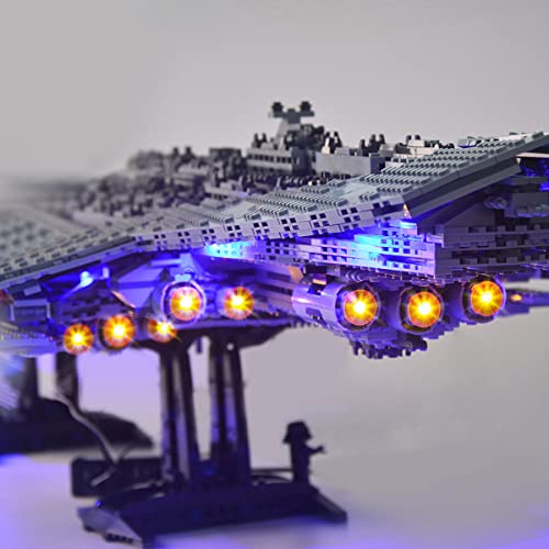 SDFGDFD Conjunto de Luces para Destructor interestelar de Star Wars Kit de luz LED Compatible con Lego 10221 Modelo de Construcción de Bloques (NO Incluido en el Modelo)