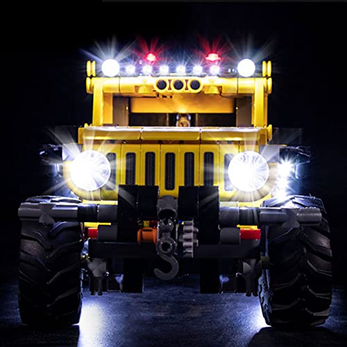 SDFGDFD Conjunto de Luces para Jeep Wrangler Kit de luz LED Compatible con Lego 42122 Modelo de Construcción de Bloques (Modelo excluido) con Mando a Distancia