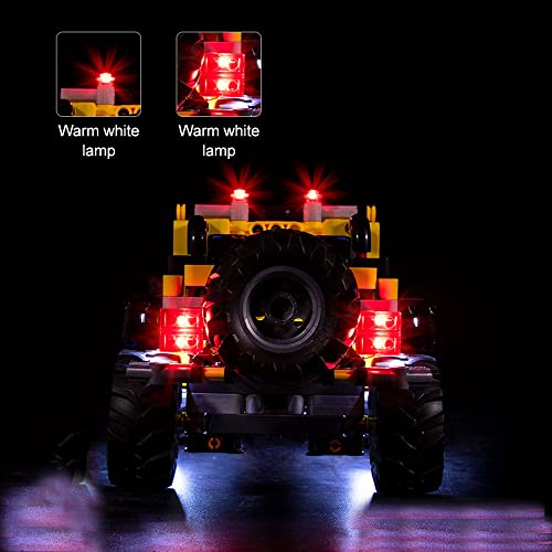 SDFGDFD Conjunto de Luces para Jeep Wrangler Kit de luz LED Compatible con Lego 42122 Modelo de Construcción de Bloques (Modelo excluido) con Mando a Distancia