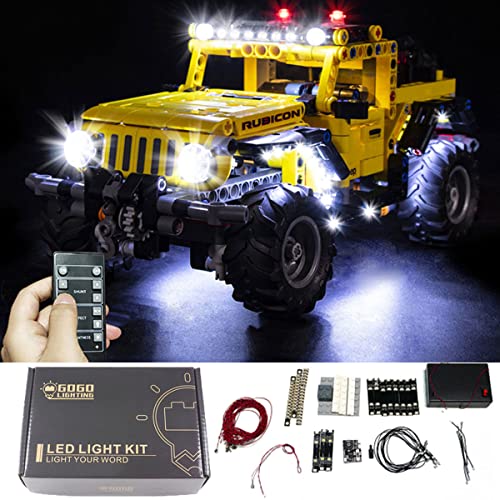 SDFGDFD Conjunto de Luces para Jeep Wrangler Kit de luz LED Compatible con Lego 42122 Modelo de Construcción de Bloques (Modelo excluido) con Mando a Distancia