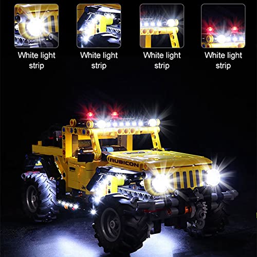 SDFGDFD Conjunto de Luces para Jeep Wrangler Kit de luz LED Compatible con Lego 42122 Modelo de Construcción de Bloques (Modelo excluido) con Mando a Distancia