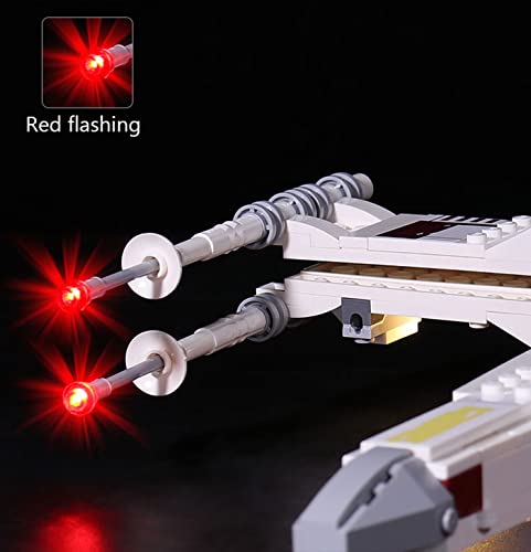 SDFGDFD Conjunto de Luces para Lego Luke Skywalker X-Wing Fighter Kit de luz LED Compatible con Lego 75301 Modelo de Construcción de Bloques (NO Incluido en el Modelo) con Mando a Distancia