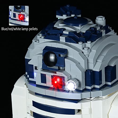 SDFGDFD Kit de Luces LED para Robot Star Wars R2-D2 - Compatible con Lego 75308 (Juego Lego No Incluido) con Instrucciones Puede Tocar Musica, Regalos para Adultos y Niños