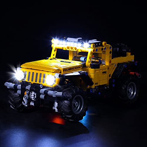 SDFGDFD Kit de luz LED para Jeep Wrangler - Compatible con Lego Creator 42122 (Juego Lego no Incluido) con Mando a Distancia