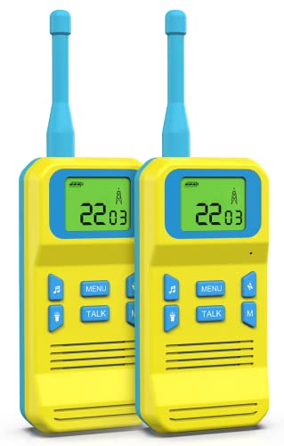 Selieve Juguetes para Niños de 3-8 Años, Walkie Talkie para Niños 8 Canales LCD Pantalla VOX Larga Distancia 3KM,Regalos para Niños o Niñas de 3 a12 Años (Amarillo)