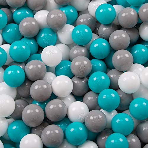 Selonis Tipi Infantil con 100 Bolas Tienda De Campaña para Niños, Azul Marino-Estrellas:Gris/Blanco/Turquesa