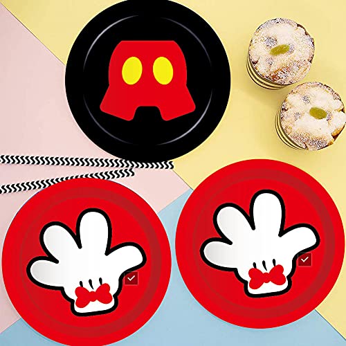 Set de Fiesta de Cumpleaños de Mouse Simmpu 93 Piezas de Vajilla Desechable para Mouse Platos Tazas Servilleta de Papel Paja Cuchillo Tenedor y Cuchara para Niños Cumpleaños para 8 Invitados