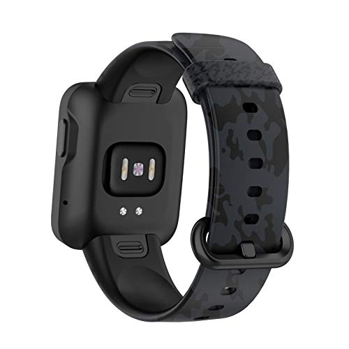 SFNTION (conocimientos especializados) (explosión) Compatible para Xiaomi Mi Watch Lite/Redmi Watch Lite Smart Watch Bandeja de repuesto con impresión de silicona Camuflaje, código negro