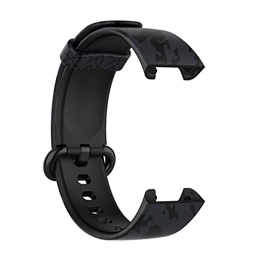 SFNTION (conocimientos especializados) (explosión) Compatible para Xiaomi Mi Watch Lite/Redmi Watch Lite Smart Watch Bandeja de repuesto con impresión de silicona Camuflaje, código negro