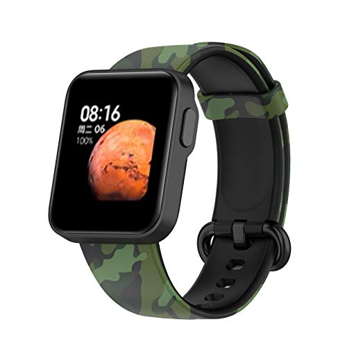 SFNTION (conocimientos no procesados) (explosión) Compatible para Xiaomi Mi Watch Lite/Redmi Watch Lite Smart Watch Bandeja de repuesto con impresión de silicona Colorful Ink Code